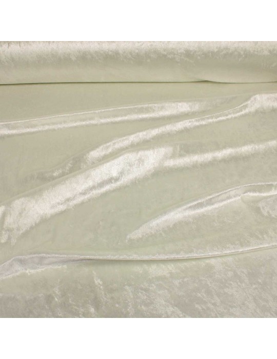 Panne de velours uni blanc cassé