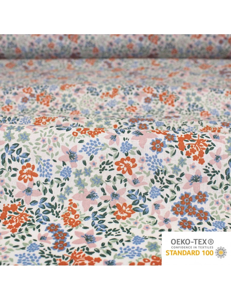 Tissu Cretonne Petites Fleurs Multicolore Toto Fr