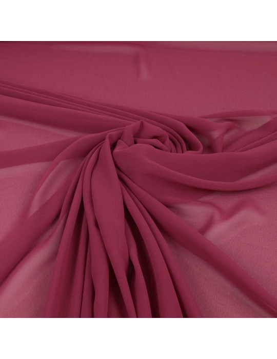 Tissu mousseline polyester uni rose