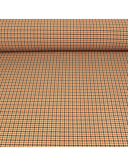 Tissu bengaline viscose petits carreaux orange