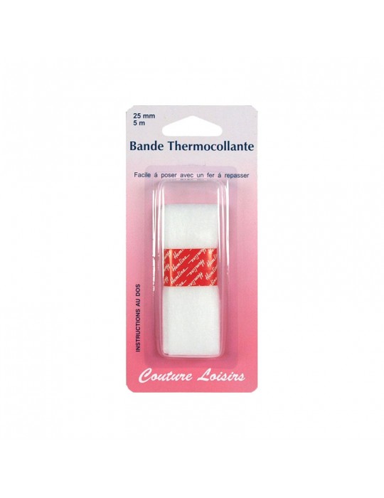 Bande thermocollante pour ourlet 25 mm x 5 m blanc