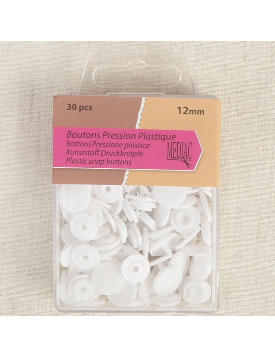 Boutons pression en plastique 12 mm blanc