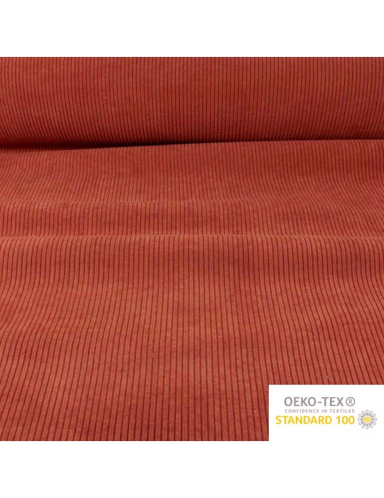 Tissu velours côtelé uni 140 cm rouge