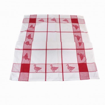 Loco Bird Torchons de cuisine en coton 50x70 cm rouge - Set de 10