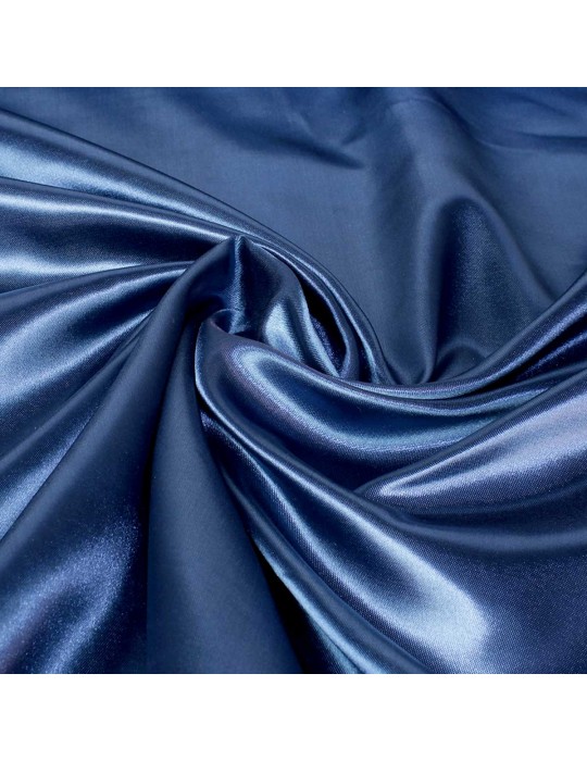 Tissu satin uni bleu