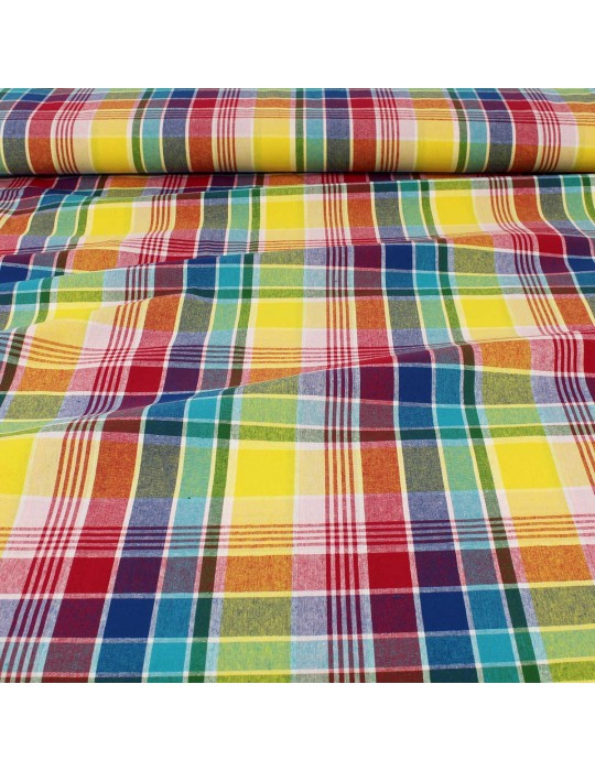 Tissu madras rouge/jaune