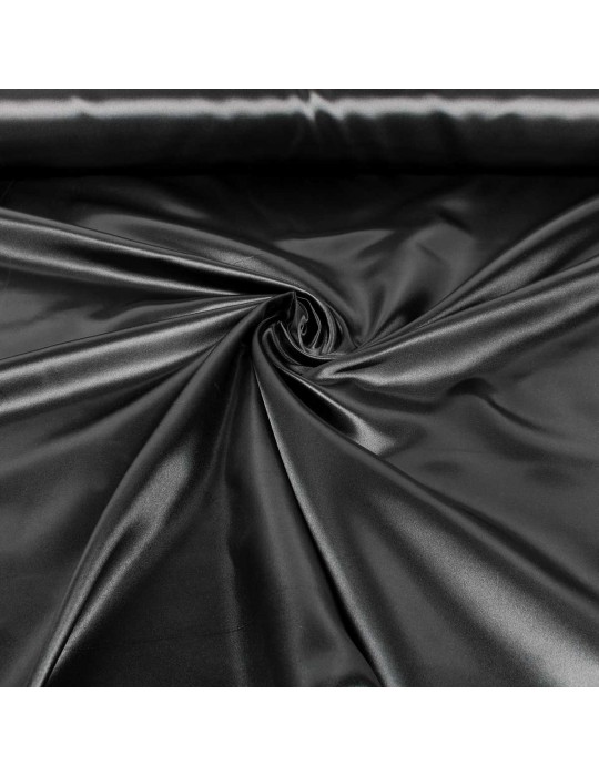 Tissu satin uni noir