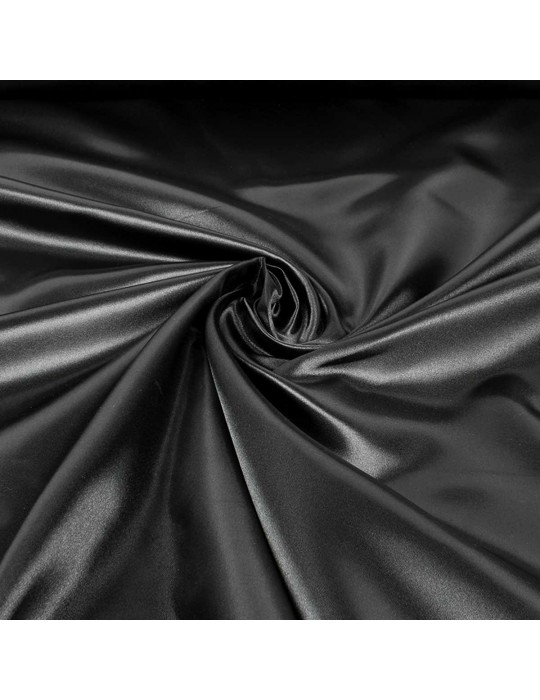 Tissu satin uni noir