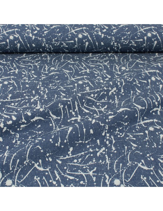 Tissu chambray grafiti bleu