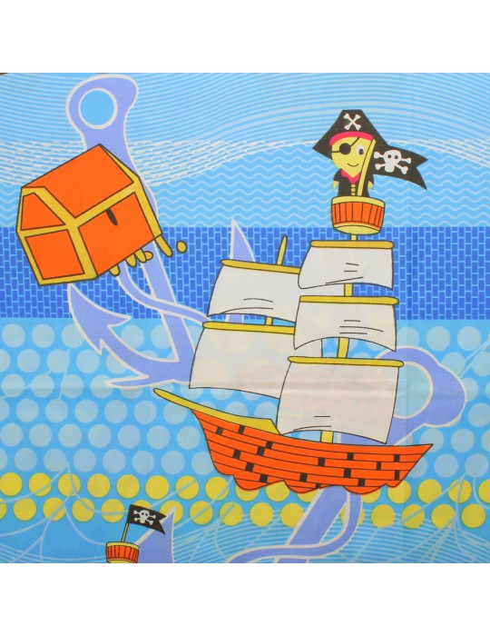 Coupon 100 % polyester imprimé pirate 150 x 240 cm