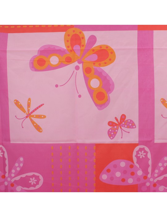 Coupon 100 % polyester imprimé papillons 150 x 240 cm