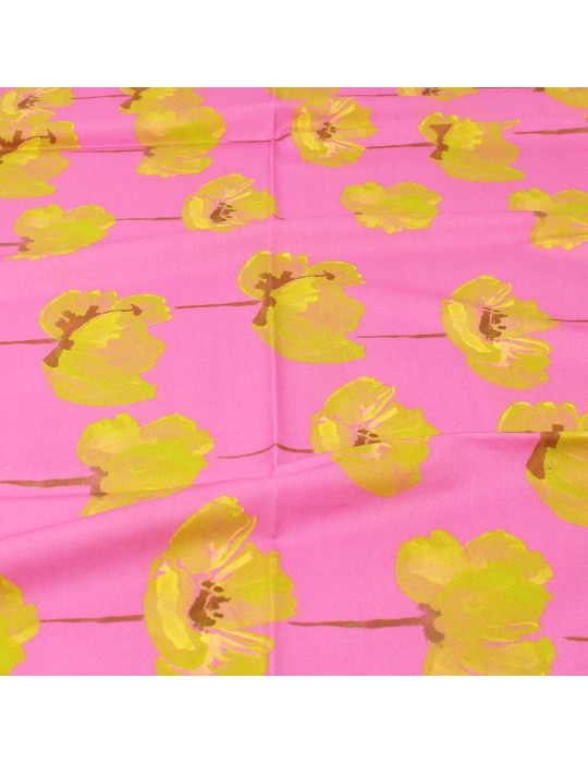 Coupon coton végétal rose 50 x 140 cm