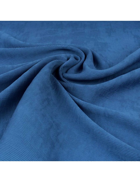 Tissu viscose/nylon plissé bleu