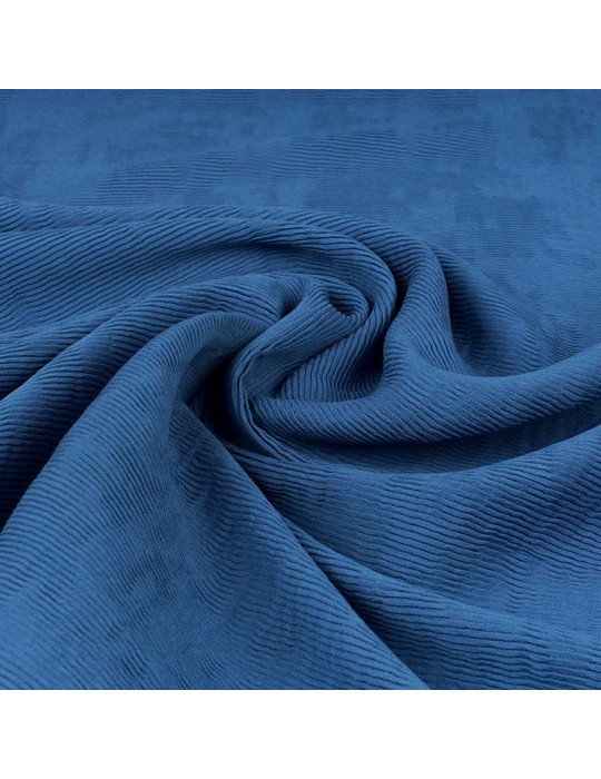 Tissu viscose/nylon plissé bleu