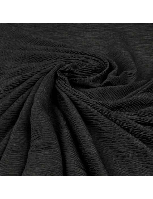 Tissu jersey plissé noir