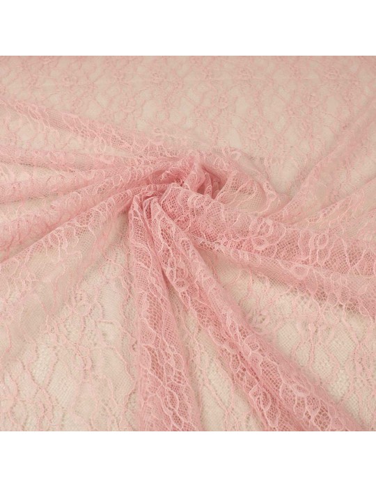 Coupon tissu dentelle rose 300 x 145 cm