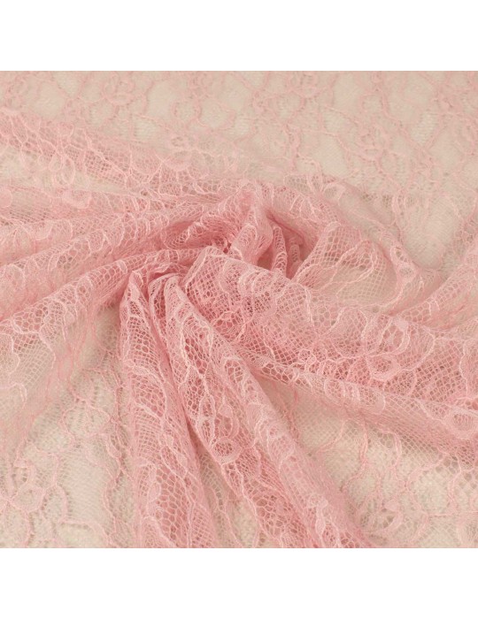 Coupon tissu dentelle rose 300 x 145 cm