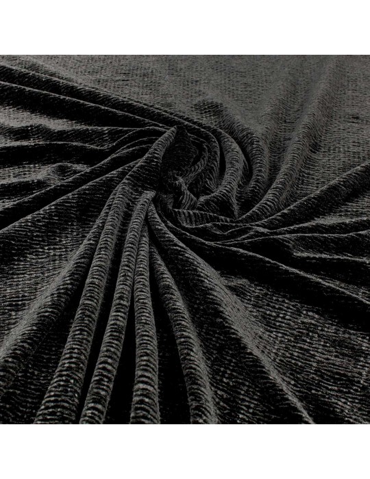 Tissu velours plissé noir