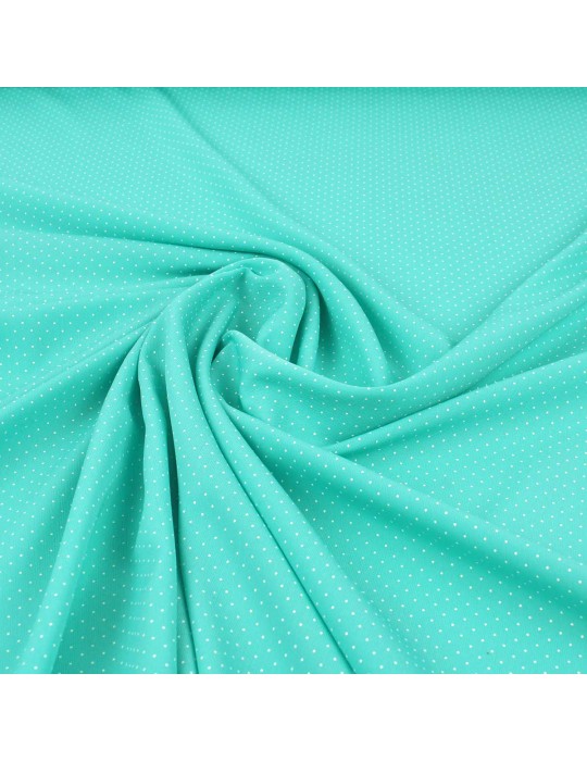 Tissu d'habillement polyester mini pois vert