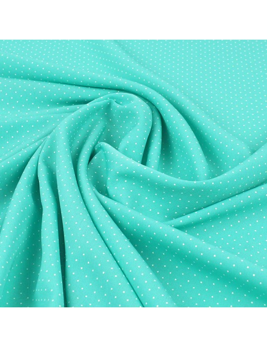 Tissu d'habillement polyester mini pois vert