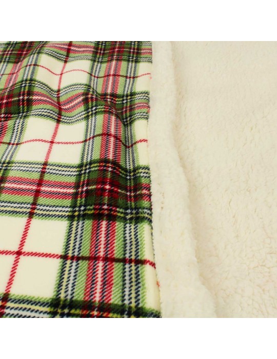 Plaid sherpa quadrillage vert 150 x 200 cm