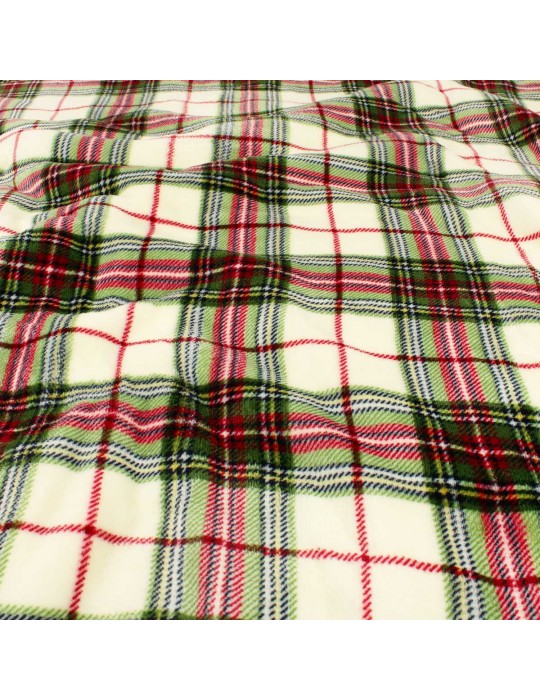 Plaid sherpa quadrillage vert 150 x 200 cm