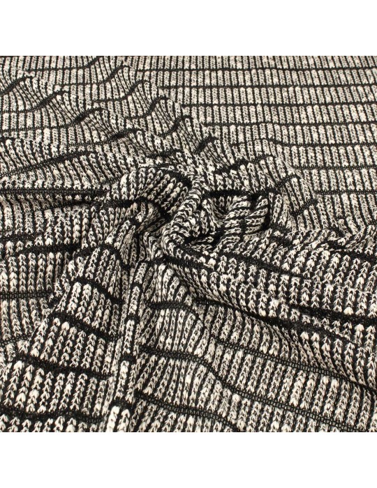 Tissu jersey maille noir/blanc