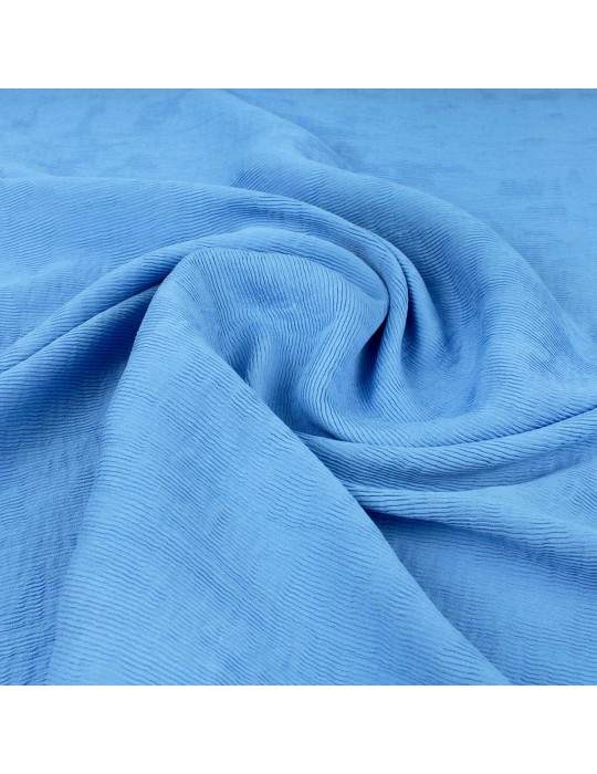 Tissu viscose/nylon plissé bleu