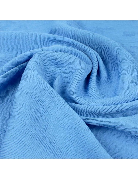 Tissu viscose/nylon plissé bleu