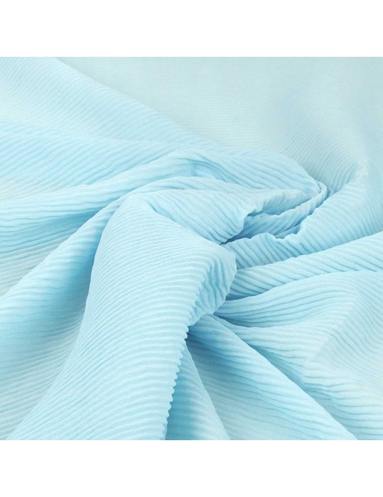 Tissu polyester plissé bleu