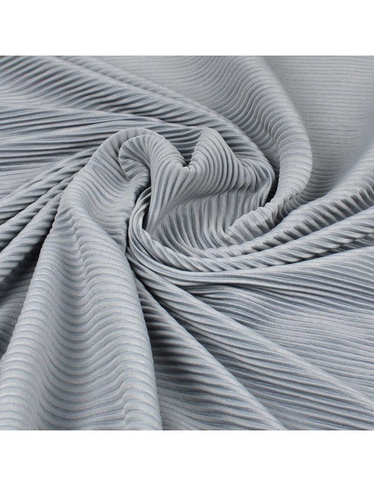 Tissu polyester plissé gris