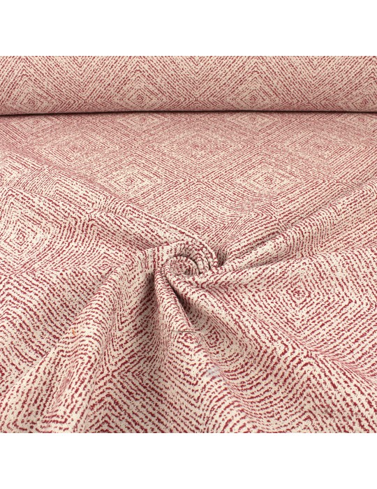 Tissu jacquard chevrons rouge