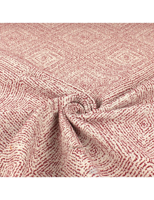 Tissu jacquard chevrons rouge