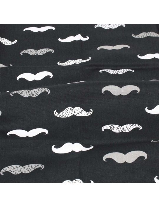 Coupon patchwork coton moustache 45 x 48 cm