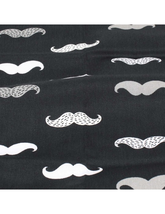 Coupon patchwork coton moustache 45 x 48 cm