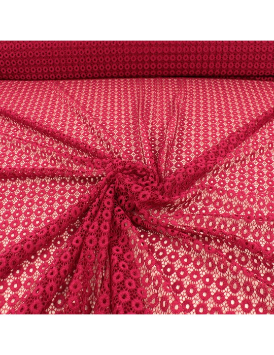 Tissu dentelle ovale rouge