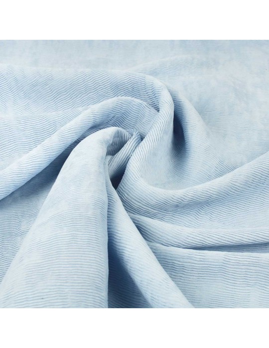 Tissu viscose/nylon plissé bleu ciel