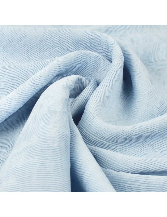 Tissu viscose/nylon plissé bleu ciel