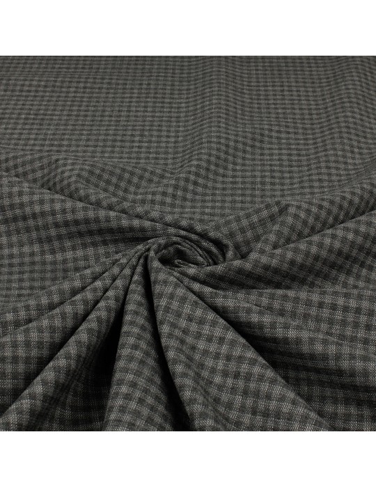 Toile imprimée carreaux polyester gris