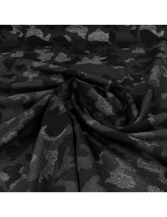 Tissu jersey milano camouflage noir/argent