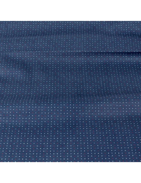Coupon coton mini-points bleu 50 x 140 cm