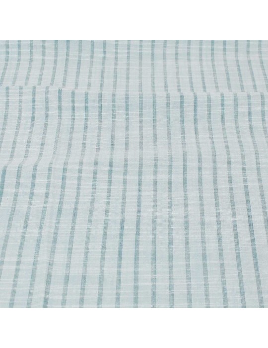 Coupon coton imprimé vert/bleu 50 x 140 cm