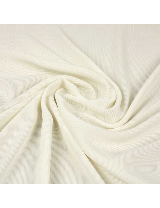 Tissu polyester rayé crème