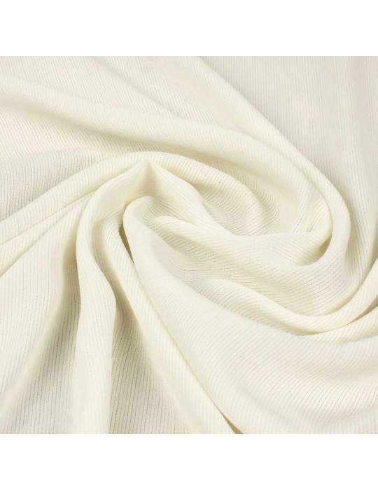 Tissu polyester rayé crème