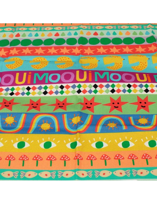 Coupon patchwork fantaisie multicolore 45 x 50 cm