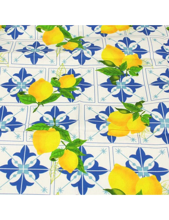 Coupon patchwork citron blanc 45 x 50 cm