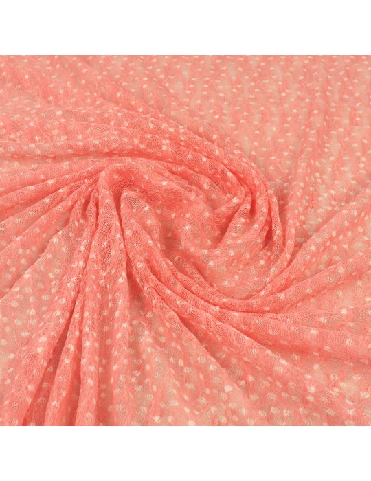 Tissu dentelle imprimé saumon