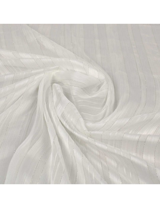 Tissu polyester argenté/blanc