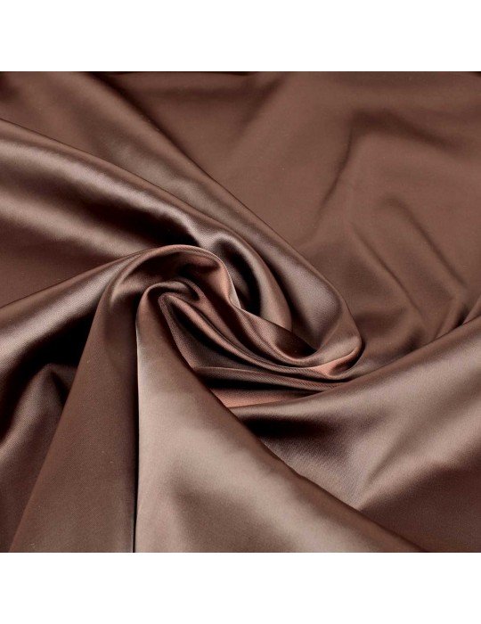 Tissu satin élasthanne chocolat