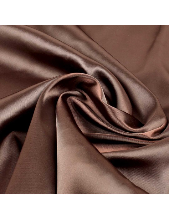 Tissu satin élasthanne chocolat